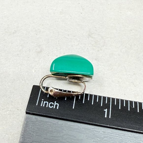 Vintage Lot of‎ Geometric Earrings Clip-On Screw Back Retro Green - Picture 8 of 9